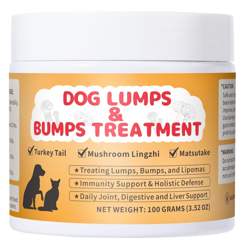 Dog Lumps & Bumps Supplement  Turkey Tail Mushroom Powder for Dogs Lipomas, Immune Support & Energy Boost, 3.52 oz