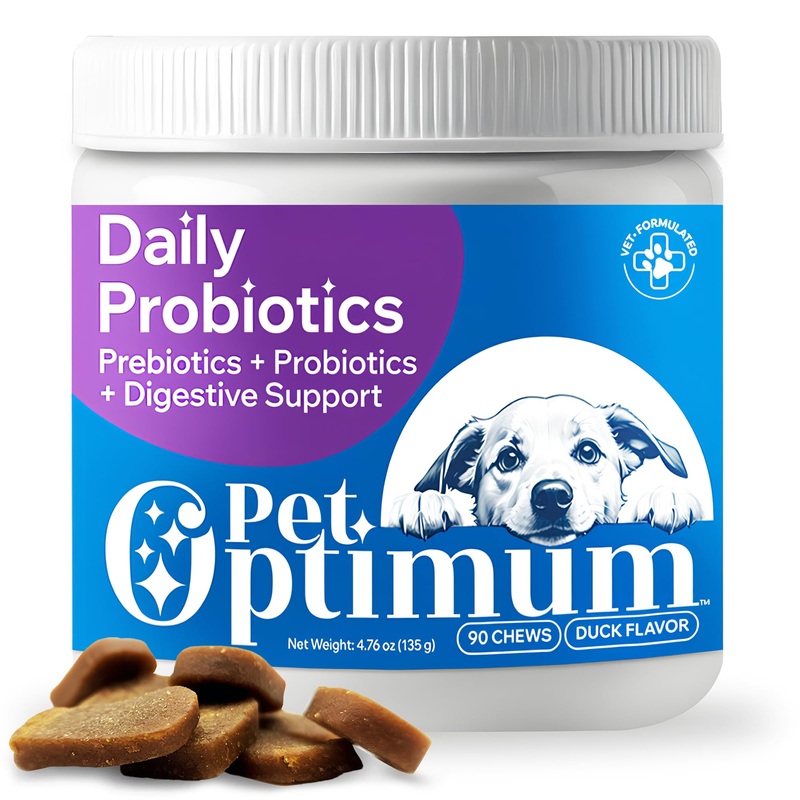 Dog Probiotics for Yeast, Itchy Skin and Itchy Ears, Allergies, Immunity – Prebiotic & Digestive Enzymes (Gut Health) with Probiotics for Dogs, Reduce Diarrhea, Constipation & Gas Relief – 90 Chews