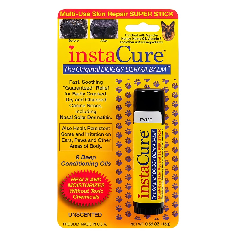 Doggy Derma Balm Jumbo-Sized Skin Repair Stick w/Manuka Honey. Soothes & Heals Dog’s Dry Cracked Noses, Paws, Bulldog Wrinkles 100% Natural (1-Pack) Doggy Derma Balm (1 Pack)