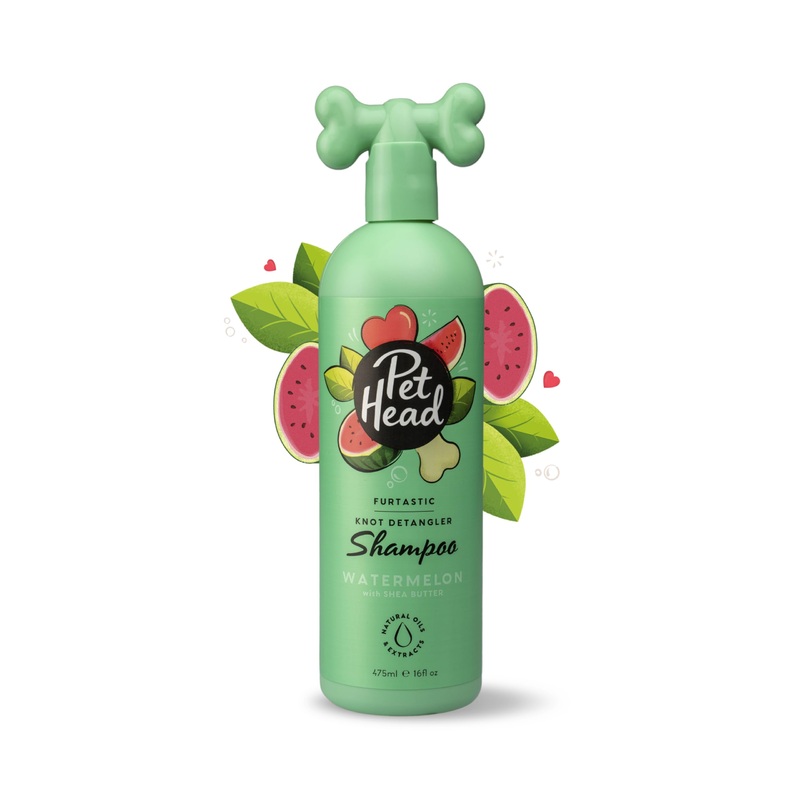 Furtastic Dog Shampoo | Watermelon Scent | Dog Shampoo for Smelly Dogs | Knot Detangler | Care for Long, Tangly Curls & Coats | Vegan | Gentle Formula for Puppies | Made in USA | 16 fl. oz.
