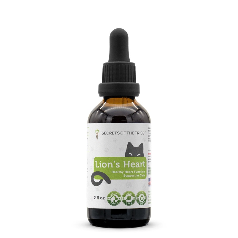 Lion’s Heart | Natural Herbal Dietary Supplement for Cats | Healthy Heart Function Support in Cats | Alcohol-Free Extract, Hawthorn, Dandelion Leaf, Wood Betony, Valerian 2 oz