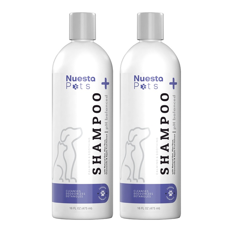 Pet Shampoo for Dogs (2 Pack)  Lavender Essential Oil – pH Balanced for Dry & Sensitive Skin, Puppies & Kittens  Apple Fruit Extract & Aloe Vera  Fragrance, Soap & Cruelty Free  16 Oz