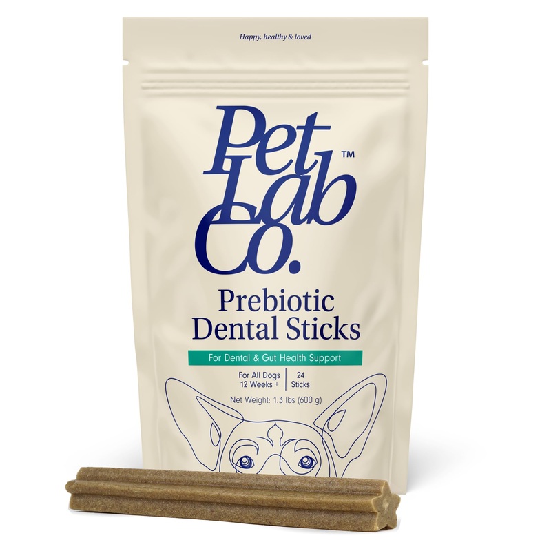 PetLab Co. Dental Sticks  Dog Dental Chews -Target Plaque & Tartar Build-Up at The Source – Designed to Maintain Your Dogs Oral Health, Keep Breath Fresh and Provide Digestive Help (24 Sticks) Prebiotic 24 Count (Pack of 1)