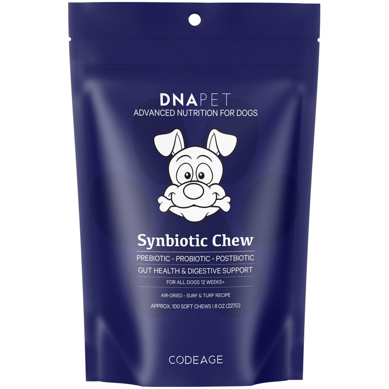 Synbiotic Chew for Dogs – Probiotic & Collagen Blend for Gut, Joint & Skin Care, Grain-Free, Air-Dried, Handcrafted in The USA, for All Dogs 12+ Weeks, 8 Oz