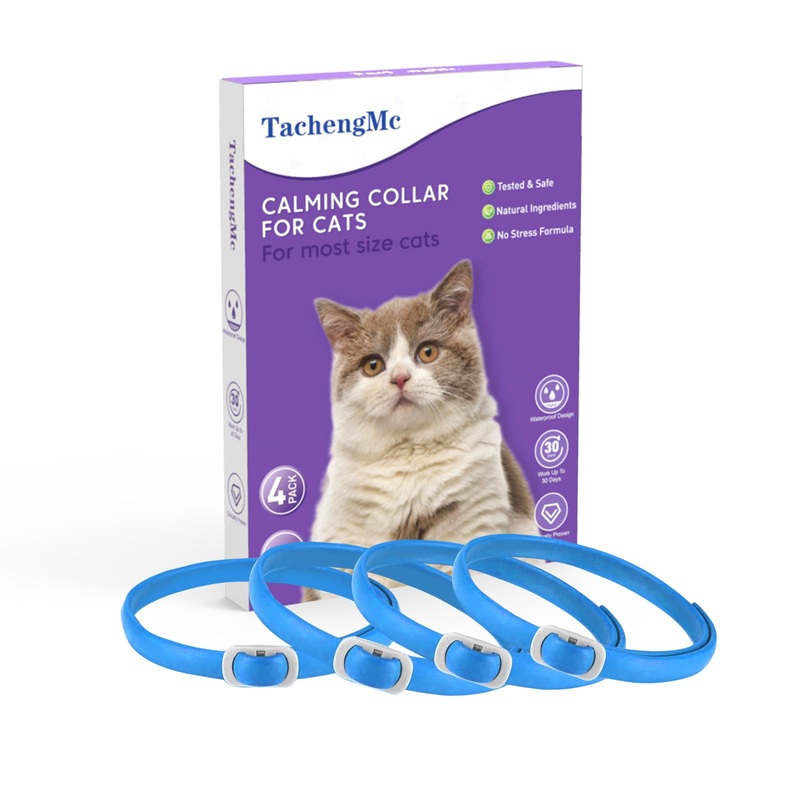 4 Pack Calming Collar for Cats, Cat Collars Efficient Relieve Reduce Anxiety Stress Pheromones Collar, Cat Calming Collar Kitten Supplies Make Comfortable Relaxed, Lasting 60 Days, Black