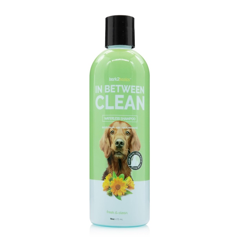 Bark2Basics in Between Clean Waterless Shampoo, 16 oz – No Water Needed, Dry, Natural Ingredients, Cleans and Freshens, Great for Spot Removal and Touch Ups, Professional Grade