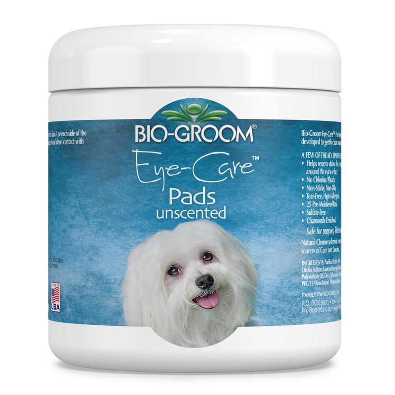 Bio-Groom – Eye-Care Pads, Dog Eye Wipes, Tear Stain Remover for Small and Big Dogs, Cats, Puppy, and Kittens, Pet Eye Cleaner Pads, Face Wipes for White Dogs, Hypoallergenic, 100% Cotton, 25 Count