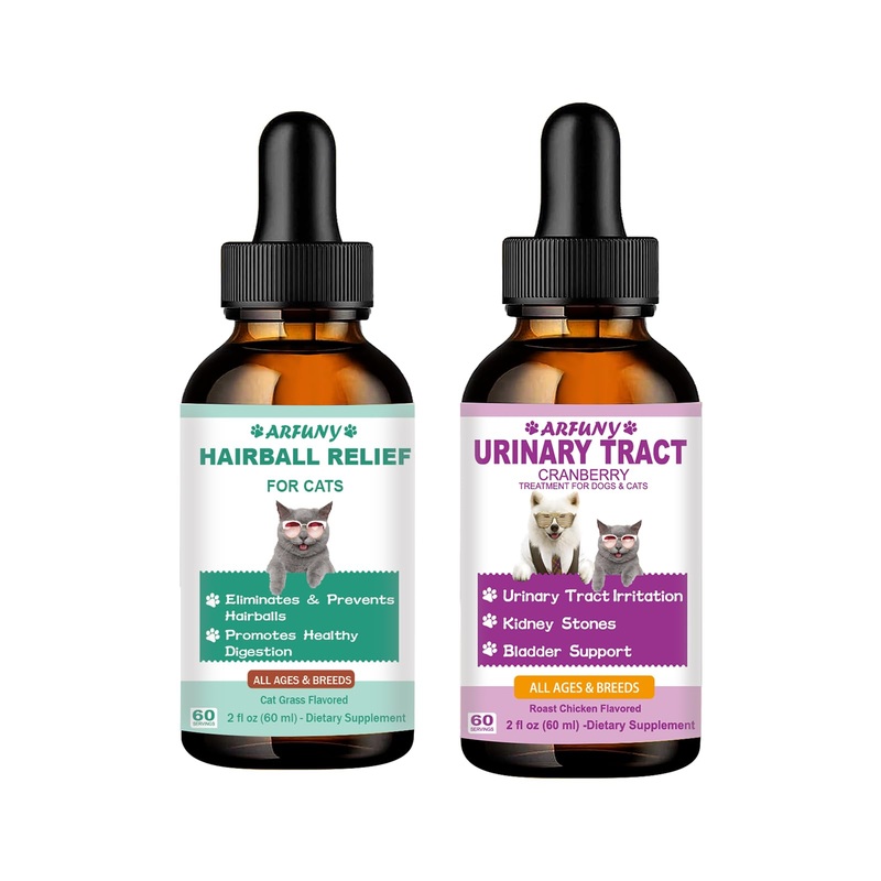 Cat Hairball Drops & Cat & Dog Urinary Tract Drops