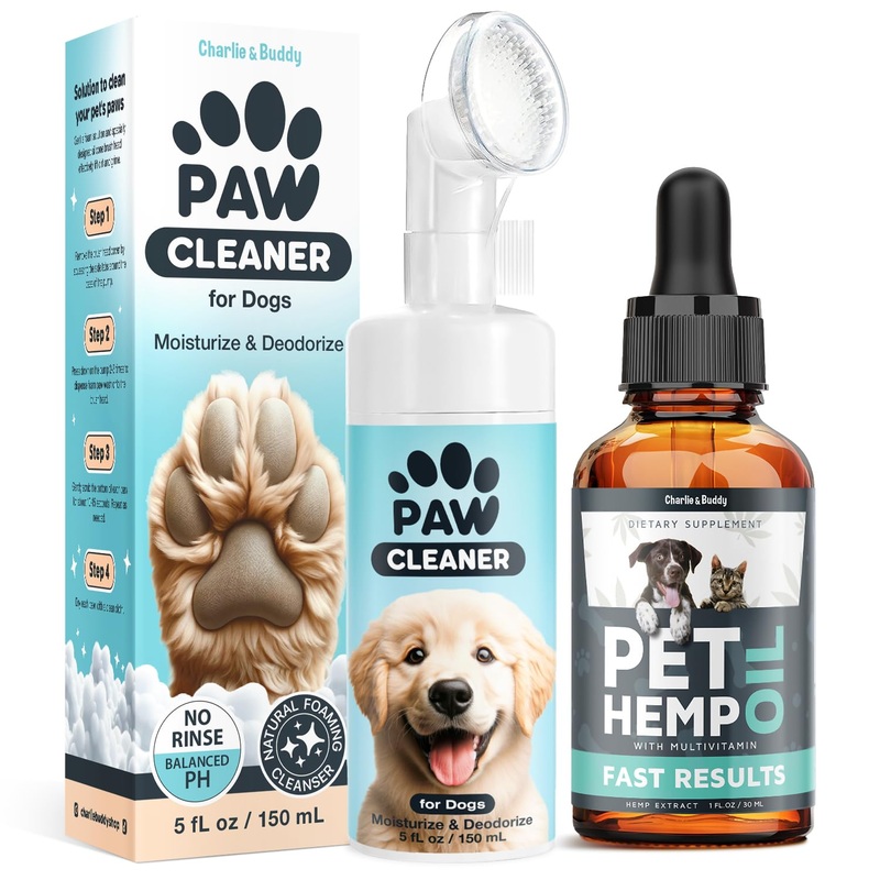 Charlie & Buddy Hmp il for Dogs Cats, Dog Paw Cleaner for Dogs of Small, Medium, Large Sizes