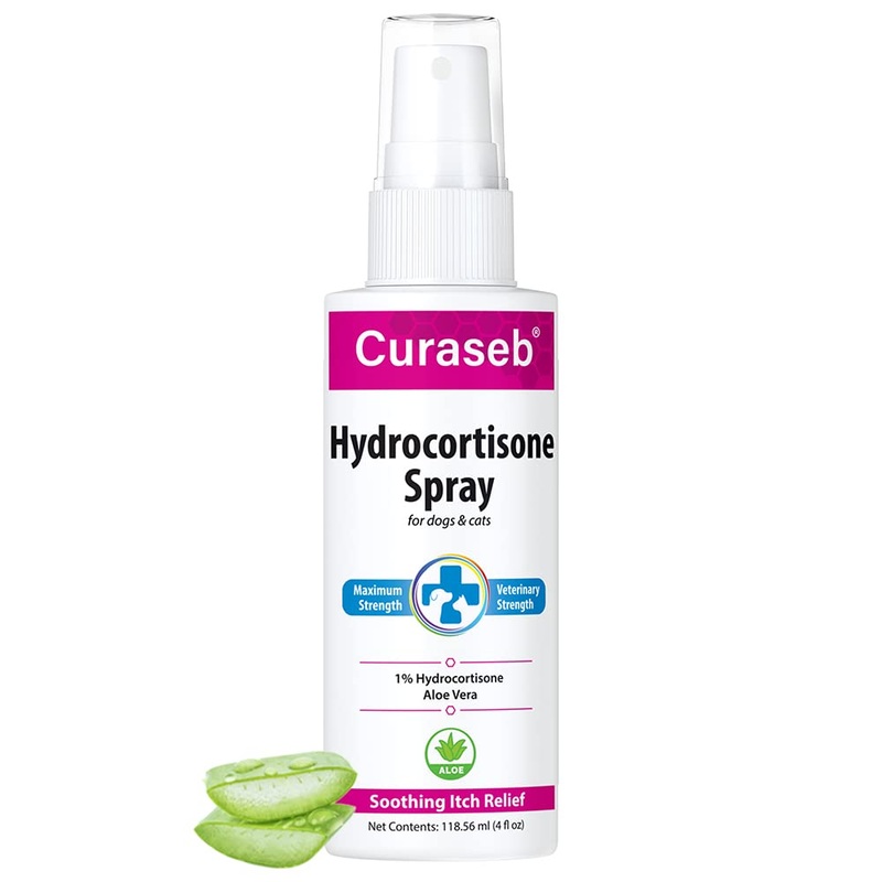 Curaseb Hot Spot Spray for Dogs & Cats  Instant Itch Relief for Hot Spots, Paw Licking, Rashes, Allergies, Bites, Dry Skin  with Soothing Aloe, 4oz