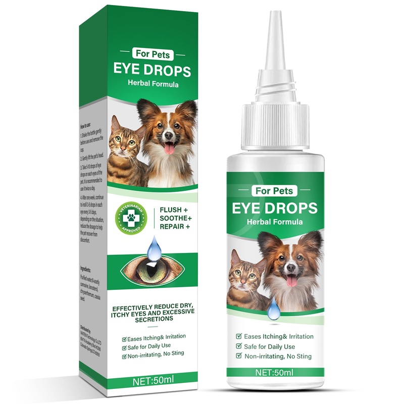 Dog Eye Drops, Dog and Cat Eye Wash for Allergy Relief & Soothe Eye Irritations, Dogs Tear Stain Cleaner, Eye Infection Treatment with Gentle Formula, Improve Eye Vision and Cataracts