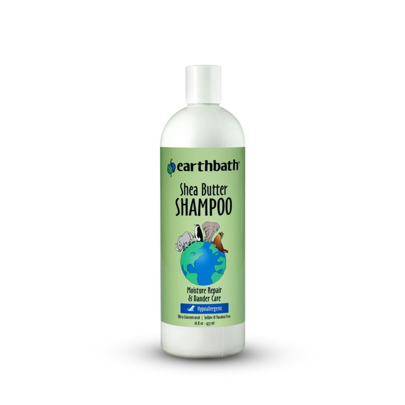 earthbath, Shea Butter Shampoo – Hypoallergenic Dog Shampoo, Plant-Based, Cruelty-Free, Vegan, Gluten-Free, Non-GMO, Made in USA, Moisutre Repair & Dander Care – 16 Oz (1 Pack) 16 FZ
