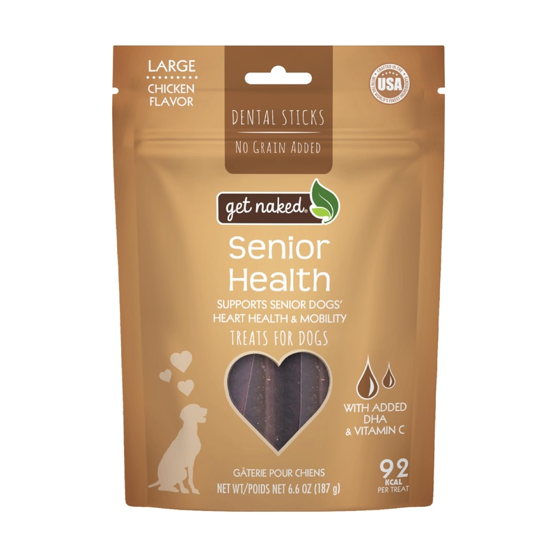 Get Naked Dental Sticks Grain-Free Chicken Flavor Dog Treats, Senior Health Large 6.6-oz Bag 6.6 Ounce (Pack of 1)