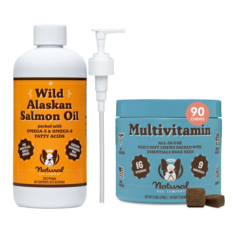 Natural Dog Company Wellness Bundle for Dogs, Salmon Oil for Dogs, multivitamin and Supplement, Itch Relief for Dogs