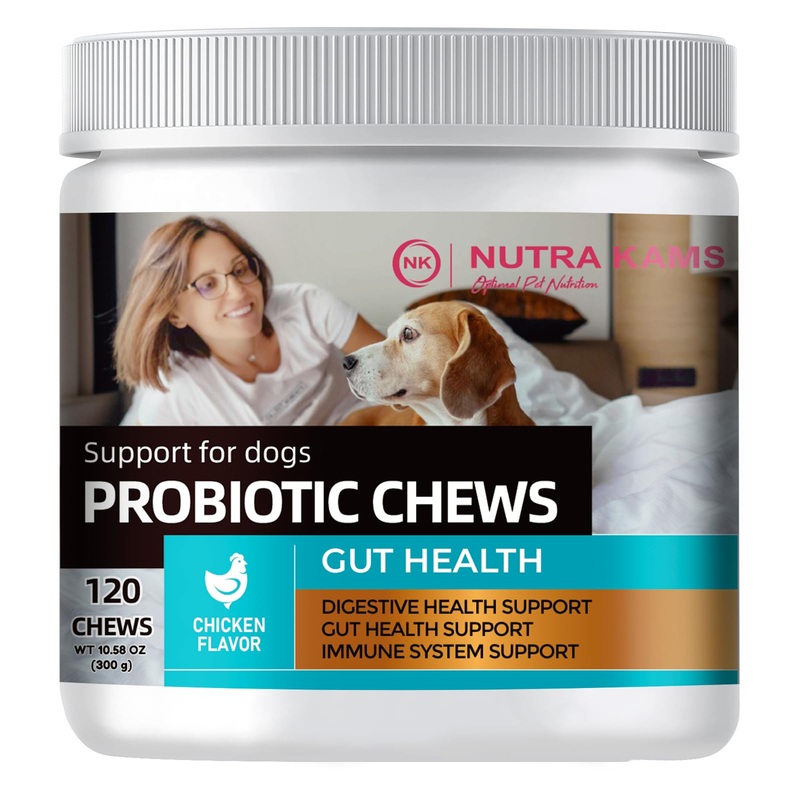 NUTRA KAMS PROBIOTIC Chews for Dogs, Supports Natural Digestion and Healthy Gut Balance. 300 Grams,120 Chews.