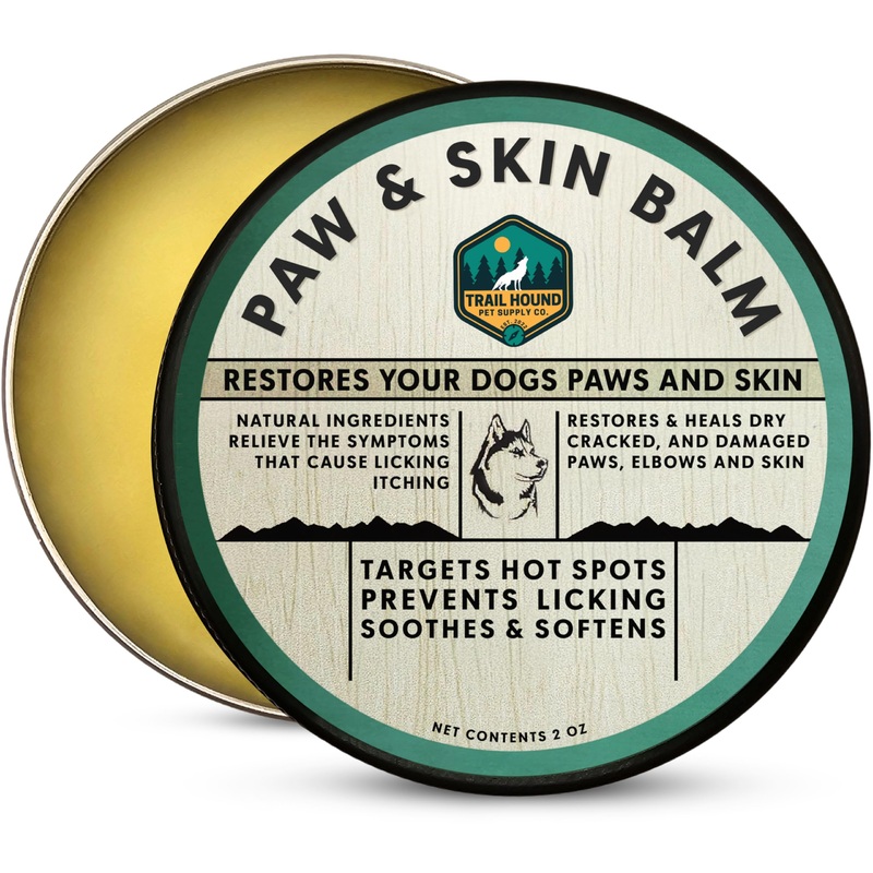 Trail Hound – All Natural Paw, Nose, & Skin Balm 2oz – Protects, Restores & Heals Dry Cracked Paws & Snout – Relieves Itchy Skin – Dog Paw Protector – Paw Soother For Dogs – Lick Safe Dog Paw Pad Balm