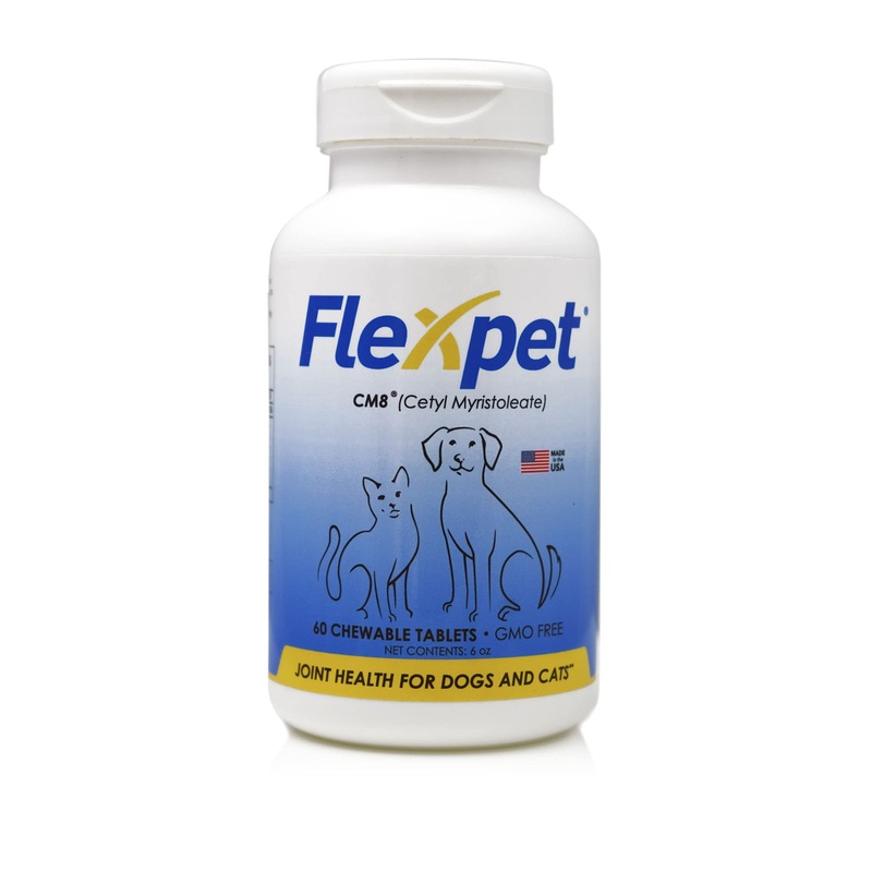 with CM8 Chewable Tablets for Joint Pain Relief in Dogs; Hip & Joint Pain Supplement Containing Cetyl Myristoleate (CM8) & Glucosamine: Single Bottle – 60 Chewable Tablets