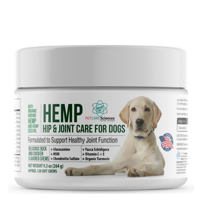 Approx 120 Hemp Chews for Dogs – Dog Hip and Joint Supplement – Pain Relief for Dogs – Senior Old Dog Vitamins and Supplements – Hemp Calming Treats for Dogs 264 Gram