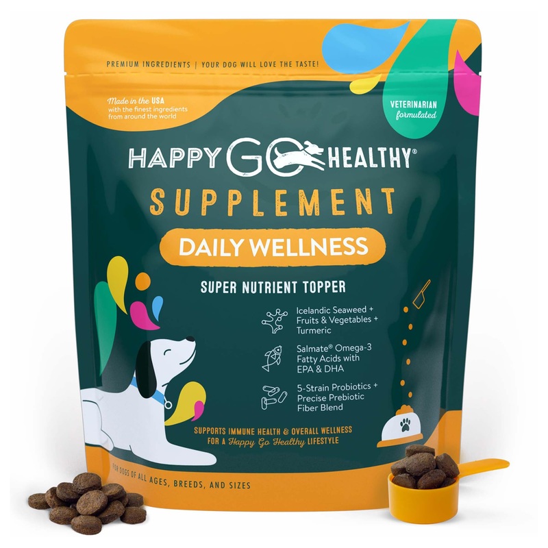 Daily Wellness Supplements for Dogs | Probiotic & Prebiotic Benefits with Fish Oil & Seaweed to Keep Your Dog Beaming All Day Long | All Breeds and Sizes | 120 Count Daily Wellness