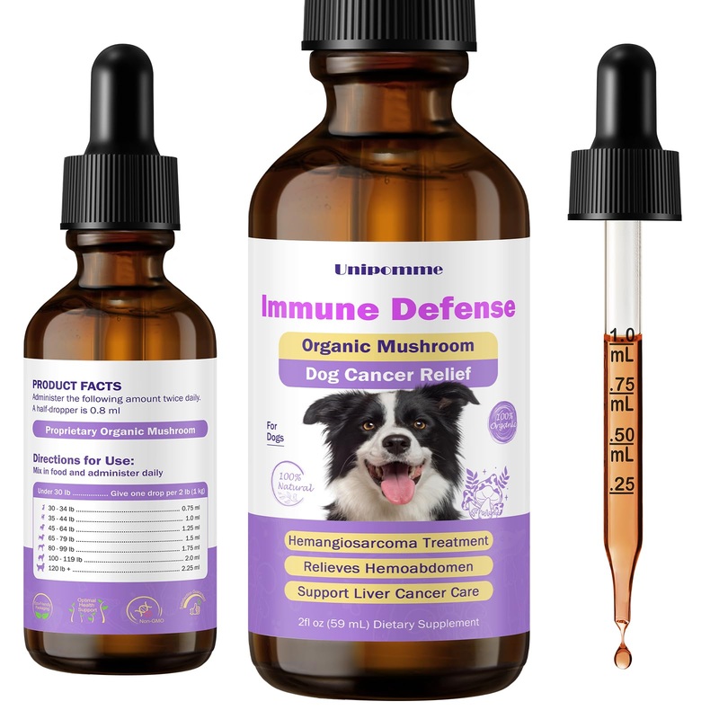 Dog Cancer Support Supplements – Pet Guard Defense Immune – Turkey Tail Mushroom Drops for Dogs with Cancer – Natural Herbal Supplement for Well-Being Protection 2 oz (59 ml)