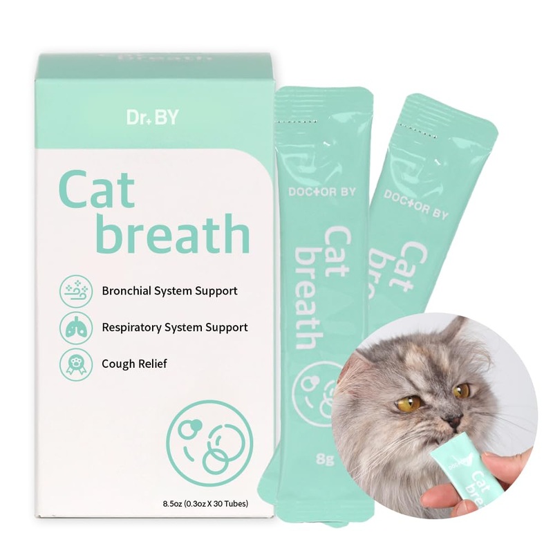 Dr.by Cat Breath Bronchial Supplements – Cat Nose Relief Sneezing runny Nose Drops Respiratory Function & Immune Support with TF-343-30 Individually Packaged (1 Pack (30 Count)), Chicken