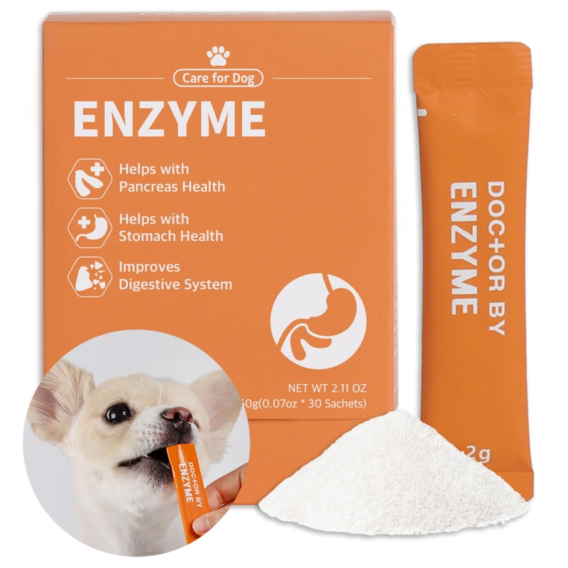 Dr.by Enzyme for Dogs Digestive Enzyme Supplements for Dogs with Protease, Amylase, Lipase – Promotes Digestion and Improves Nutrient Absorption – 30 Individually Packaged (1 Pack)