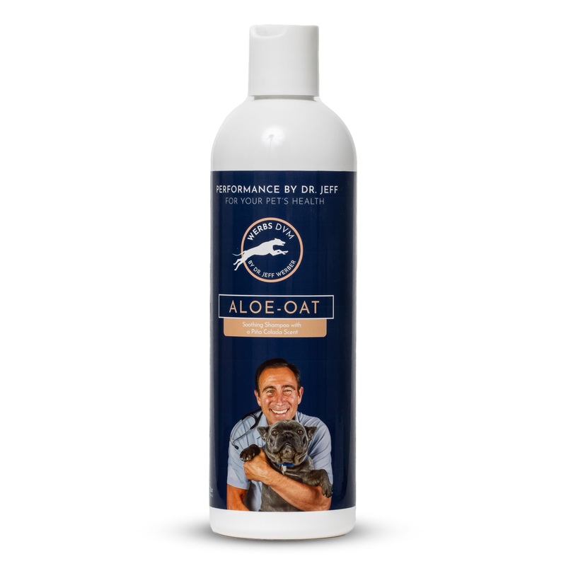 Dr. Jeff Werber Aloe Oat Shampoo for Pets – Soap Free Pet Shampoo with Pina Colada Scent for Itchy, Skaling, and Sensitive Skin – Suitable for Cats and Dogs of Different Breeds and Sizes – 12oz