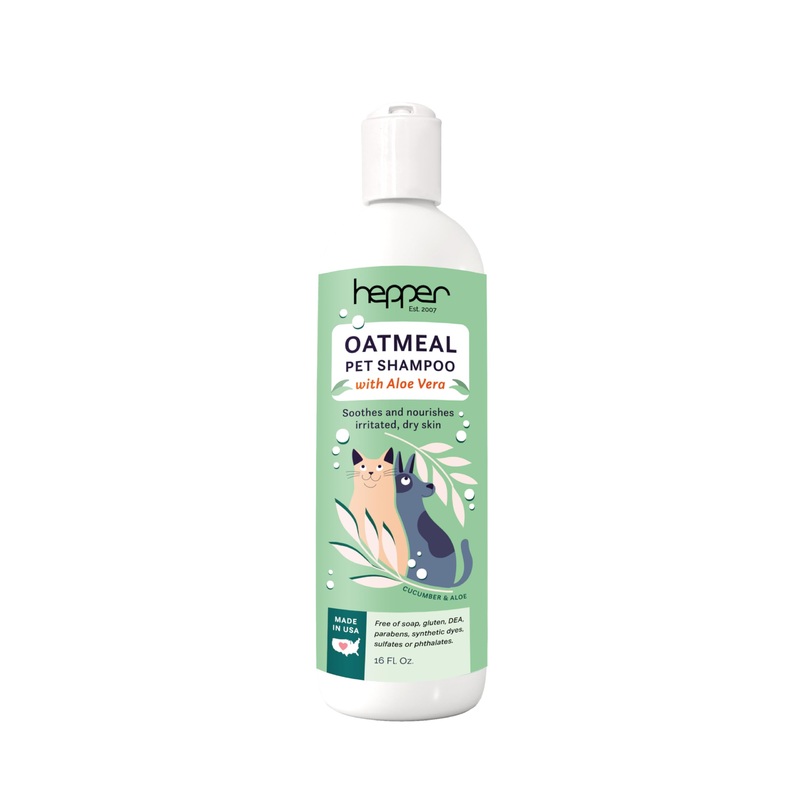 Hepper Oatmeal Shampoo for Dogs, Cats and Other Pets – All Natural Pet Shampoo: No Dog Soap, Cat Soap or Pet Soap – Dog Shampoo Sensitive Skin, Dog Dry Skin, Dog Itchy Skin Treatment -Cucumber & Aloe
