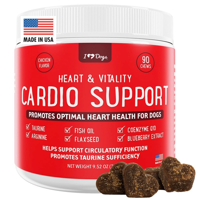 iHeartDogs Heart & Vitality Cardio Support for Dogs – Dog Heart Health Supplement with Anchovy Oil, Taurine, Flaxseed, Arginine, Blueberry Extract, Coenzyme Q10