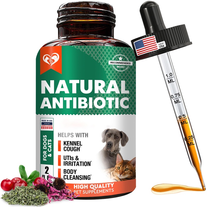 Natural Herbal Kennel Cough Relief & UTI Treatment – Cranberry Urinary Tract & Cold Support for Cats and Dogs – Pet Supplement Made in USA