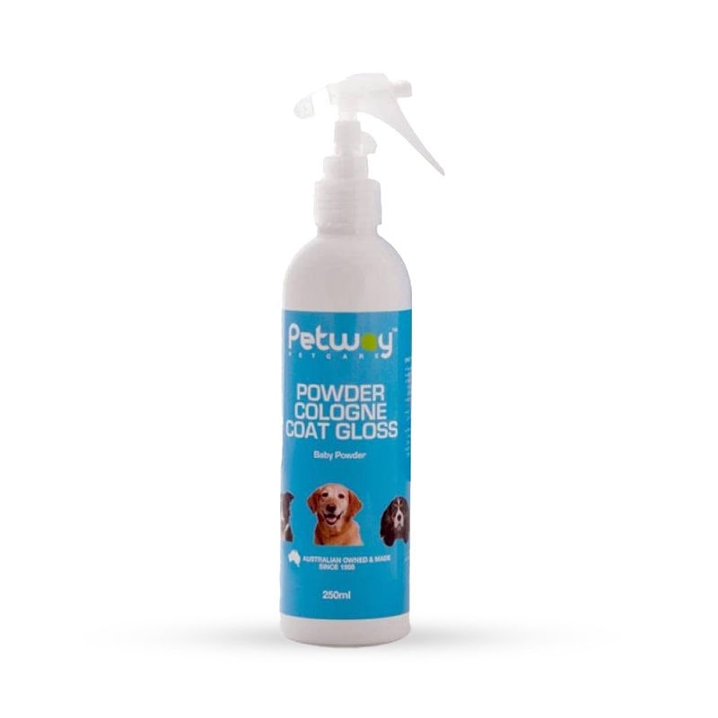 Petcare Powder Cologne Coat Gloss  Natural Cosmetic Dog cologne spray, Dog Show Gloss with a Soft Baby Powder Fragrance, Pet Odour Eliminator and Dog Grooming Spray 250ml