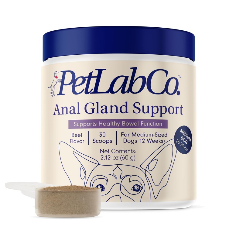 PetLab Co. Anal Gland Support Tailored Powder  Supports Anal Gland Health and Optimizes Stool Consistency – Easy to Use – Helps Target Scooting & Fishy Rears  for Medium Dogs