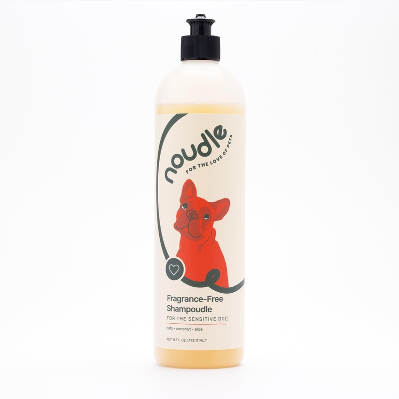 Pets – Fragrance Free Shampoudle, 16oz, Moisturizing and Gentle Natural pet Shampoo with Aloe, Coconut, and Oatmeal
