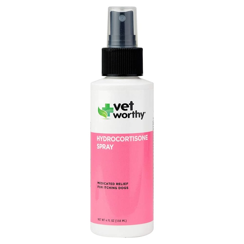Vet Worthy Hydrocortisone Spray for Dogs – Medicated Itch Relief for Hot Spots, Eczema, Bites, Skin Irritations – Dog Wound Care Spray with Hydrocortisone Acetate and Aloe Vera – 4oz.