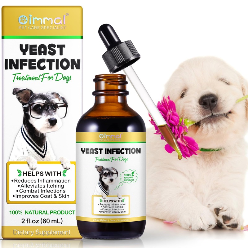 Yeast Infection for Dogs, 60ml Natural Ingredients, for All Dogs 2 fl oz, Dog Healthy Itch Relief, Ear Infection Relief, Dogs Allergy Relief, Improves Coat & Skin, Dog Herbal Drops Supplement