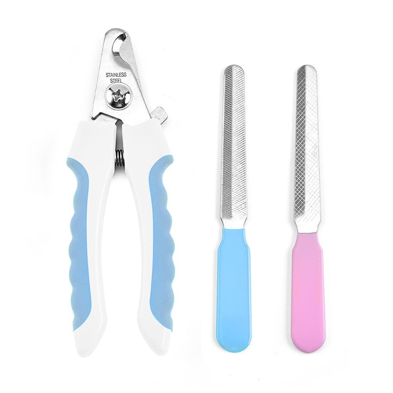 1 piece professional claw scissors for dogs and cats, claw pliers, high quality claw care cutters for pets, nail clippers, large, with safety protection with 2 nail files, stainless steel