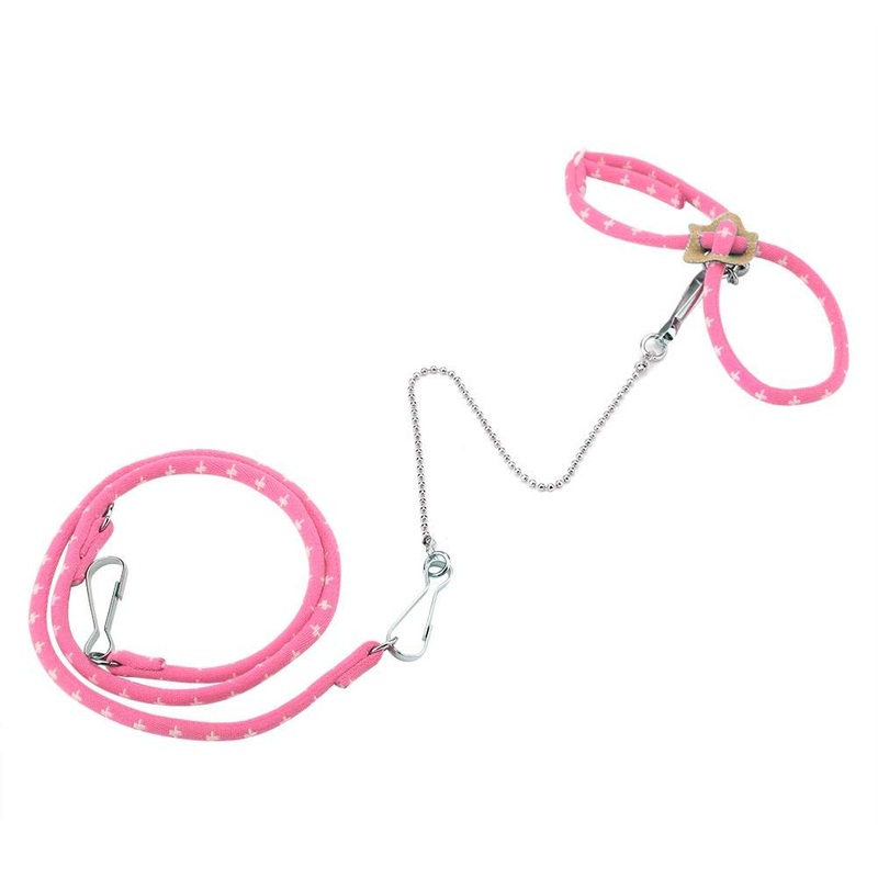 Adjustable Hamster Harness and Leashes Colorful Chest Strap Tether for Outdoor Travel[Pink] Harnesses, Collars & Leashes Pink