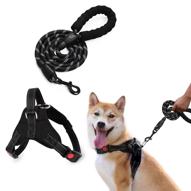 Dog harness for large dogs with 2m*1cm drag leash, adjustable anti-pull dog harness, training leash, safe control chest harness, dog harness and dog leash for large dogs