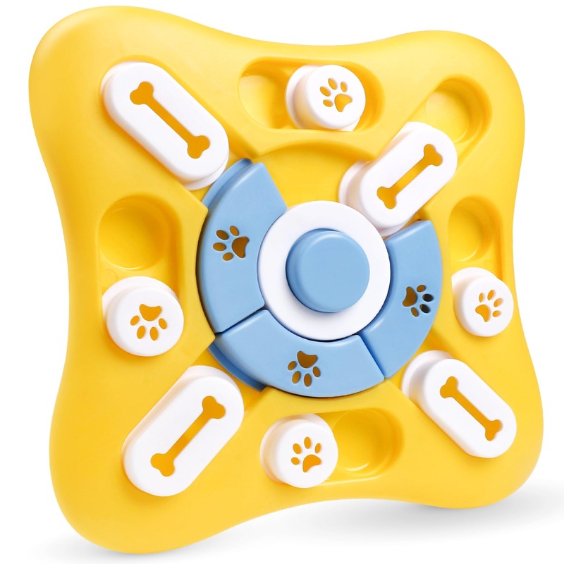 Dog Toy Intelligence, Dog Toy Cat Toy Intelligence, Interactive Dog Toy for Dogs, Prevent Vomiting Intelligence Toy for Dogs Level 2 (Yellow)