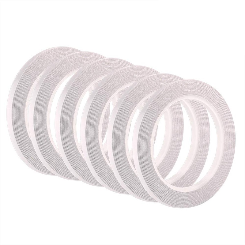 FEPITO self-adhesive tape with 6 rolls of double-sided adhesive tape for sewing, crafts, handicrafts, each roll for 6 x 25 meters