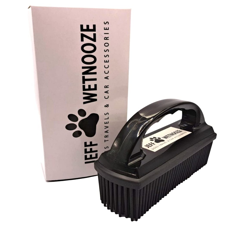 Jeff Wetnooze Silicone Brush Black, Lint Brush and Pet Hair Remover for Upholstery, Car Seats, Carpets and Clothing Plus Grooming (Black)