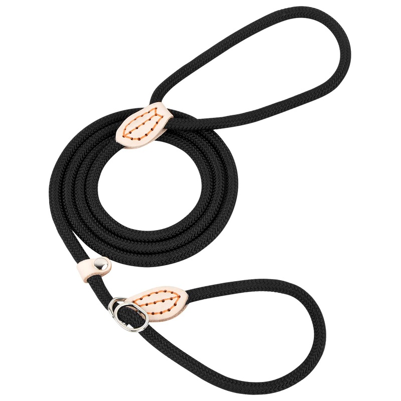 KYSUN 1.5 m dog leash, black, strong dog training leash, adjustable lead for dogs, adjustable retriever leash, non-slip dog leash, training leash for small, medium, large dogs