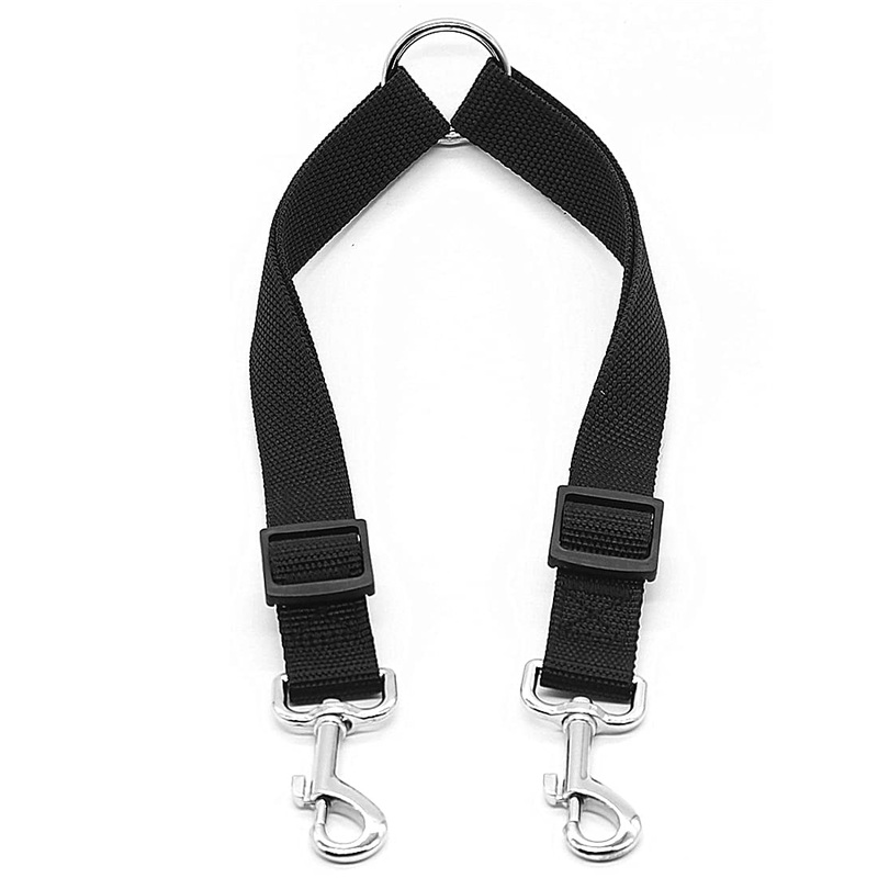 LEEQ Double Leash for 2 Dogs – Adjustable Double Pet Trainer Leash No Tangle Double Dog Double Leash Walking Trainer Leash for Two Dogs (Black)