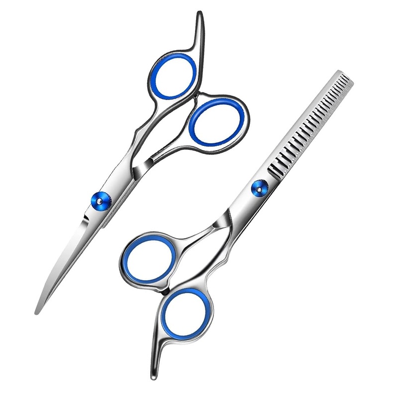 LSCUYZ Dog Scissors, Pack of 2 Dog Scissors, Curved Scissors, Dog Grooming Scissors for Dogs, Dogs and Cats, Safety Round Tip Grooming Scissors, Stainless Steel Grooming Scissors for Dogs and Cats