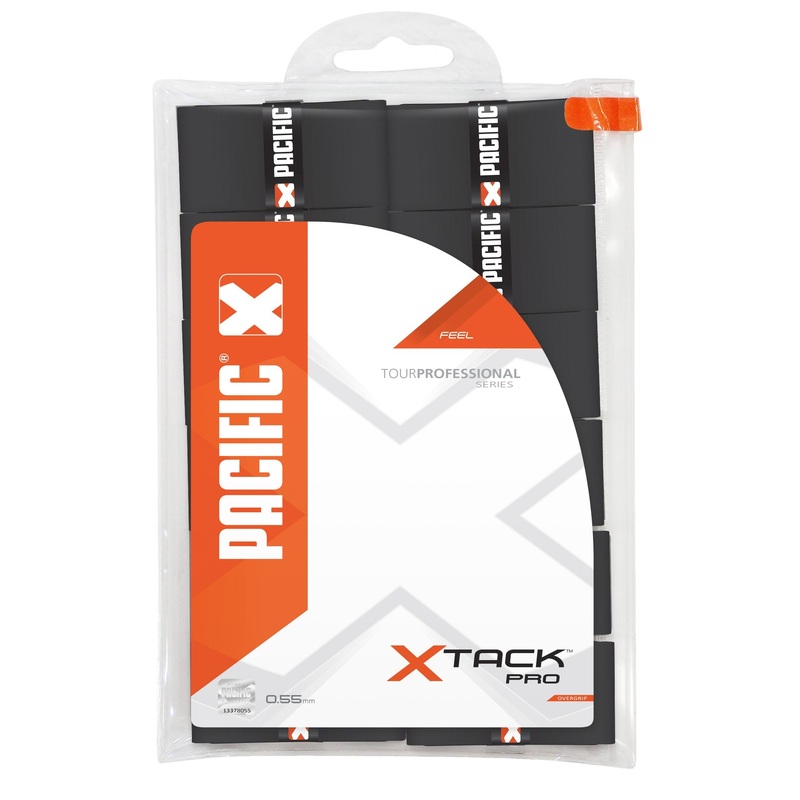 Pacific Unisex Overgrip X Tack Pro Sort 12 Grip Tape, Black, 0.55mm EU