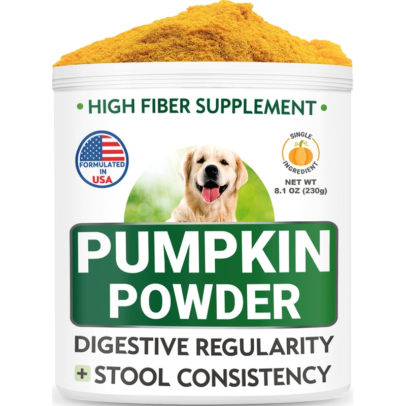 Pumpkin for Dogs – Powdered Fiber Supplement and Stool Softener – Treat Diarrhea, Constipation, Upset Stomach, Food Sensitivity – Improve Digestion – Made in USA – 8oz Pumpkin Fruit and Seed