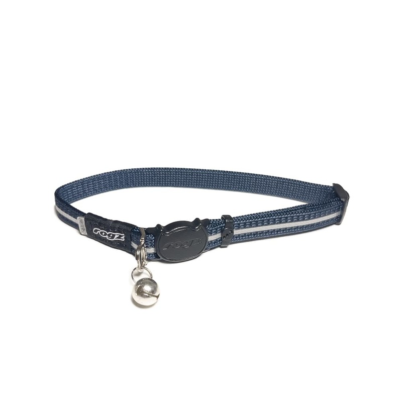 Rogz Alleycat collar. Adjustable to your cat’s weight and with a safety lock. (dark blue)