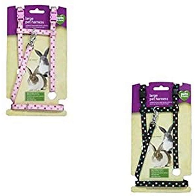 Rosewood 19337 Harness and Leash Set for Small Animals with Polka Dot Design, Large
