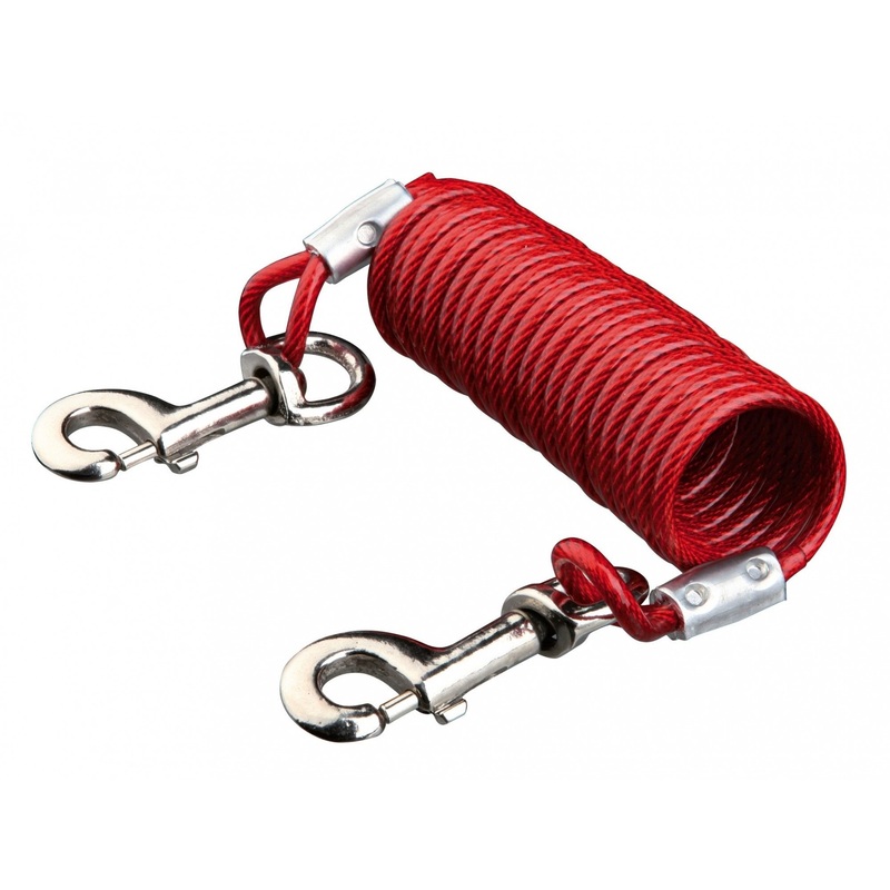 Trixie 22945 yard leash with spiral cable, 5 m, red