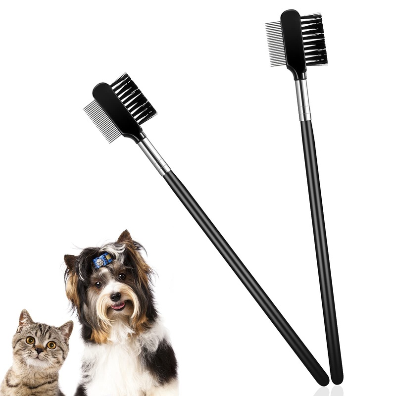 2 pieces tear stain removal comb, dog eye care comb, double-sided dog eye comb for removing crusts and mucus